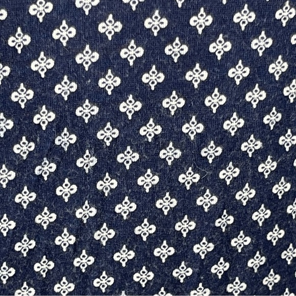 Lily Morgan boho tank top boat neck damask navy blue white tassels Size S - Picture 9 of 13